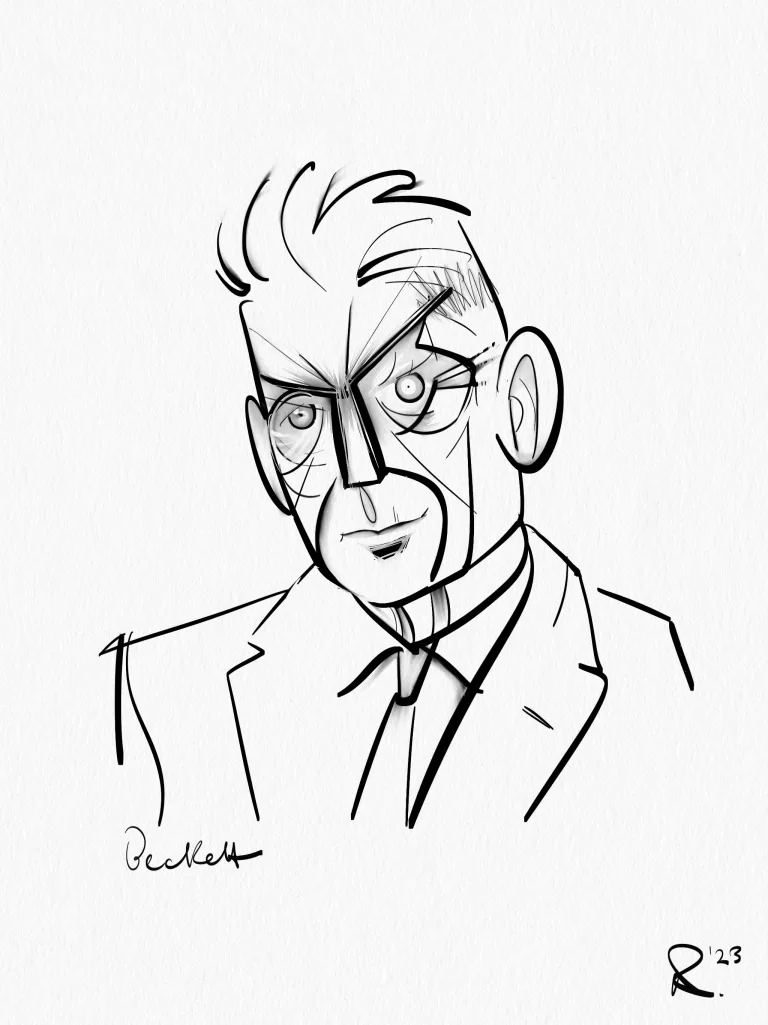Illustration of Samuel Beckett