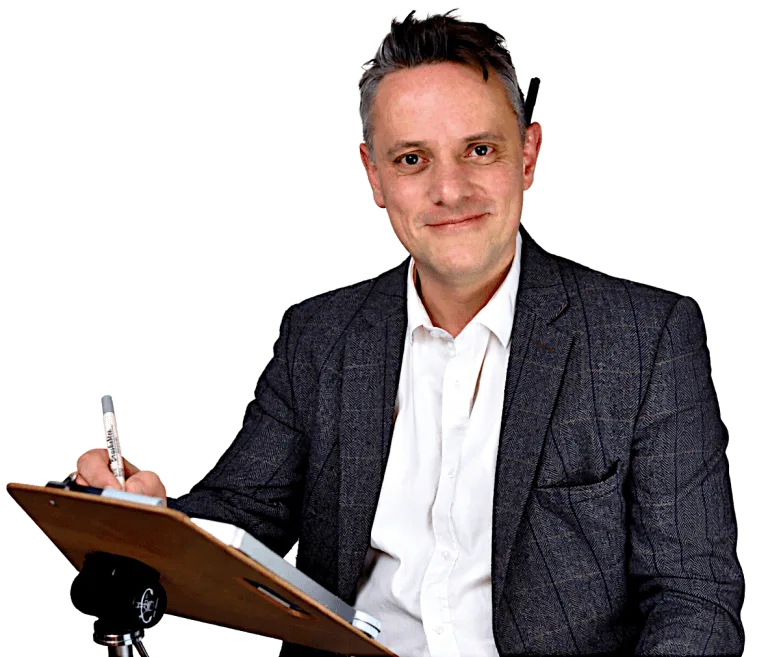 photograph of Nick Lewis the N Irish caricaturist.